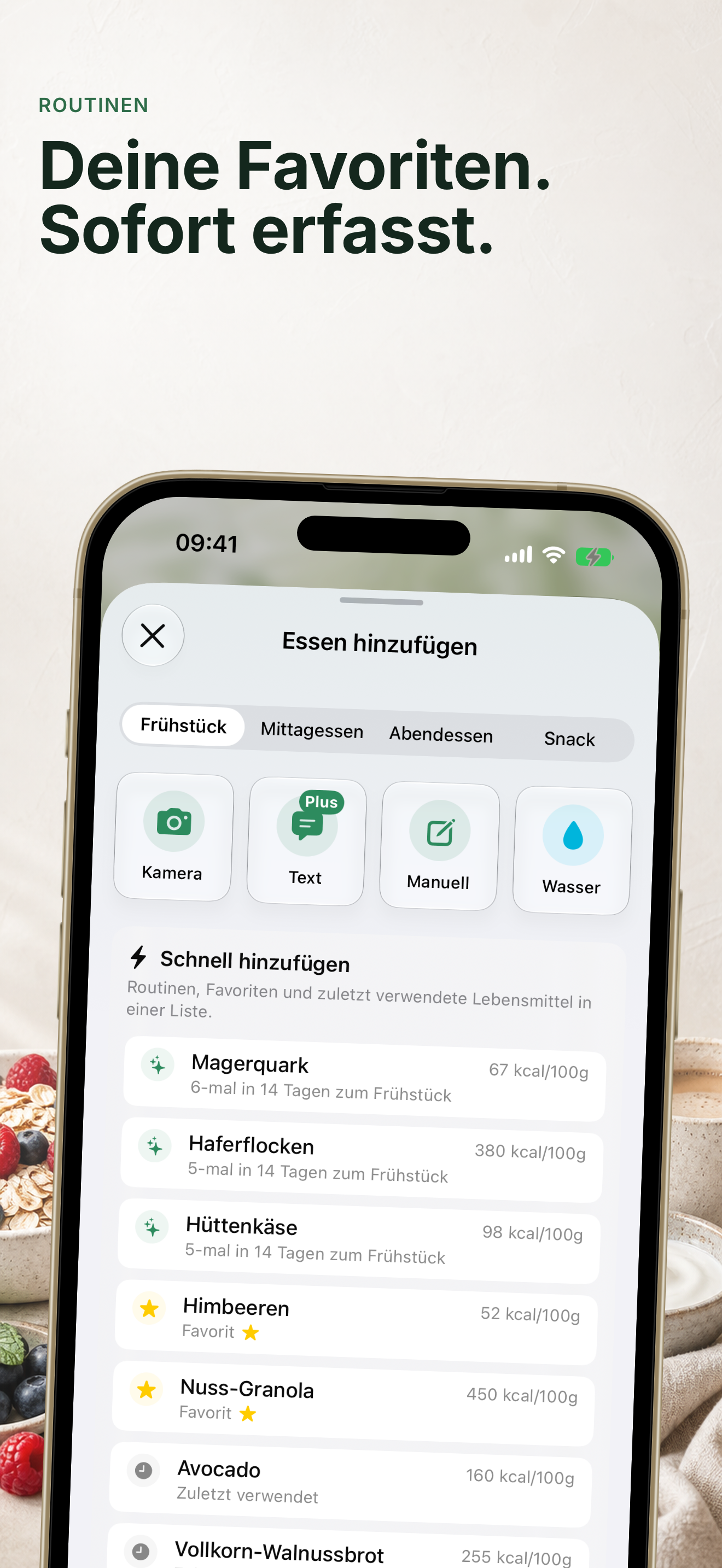 Favoriten und Schnellerfassung